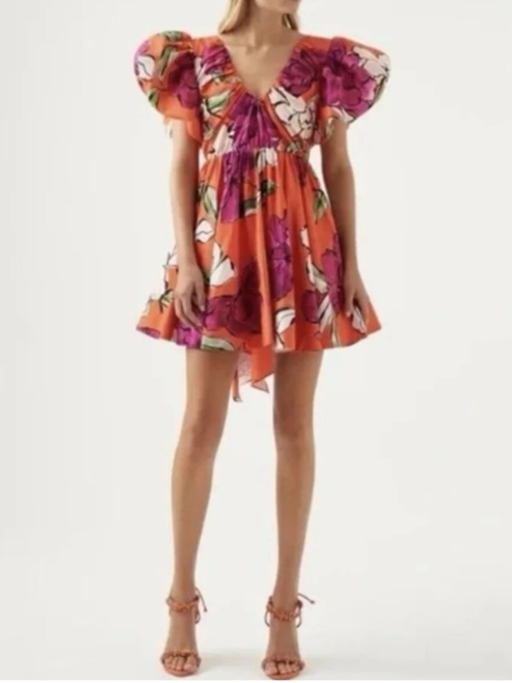 Aje Floral Gretta Bow Back Mini Dress Size US 0